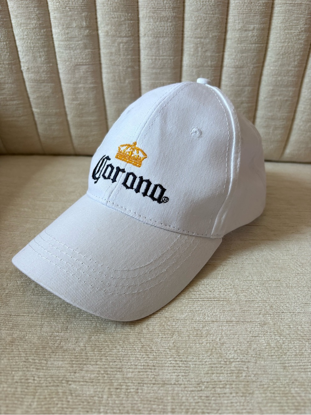 Corona Extra Beer Embroidered Logo White Adjustable Strapback Baseball Cap Hat